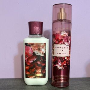 Bath & Body Works Covered in Roses Lotion & Mist - Red & White
